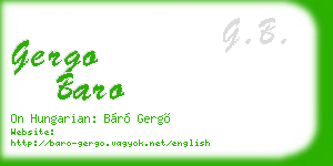 gergo baro business card