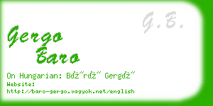 gergo baro business card